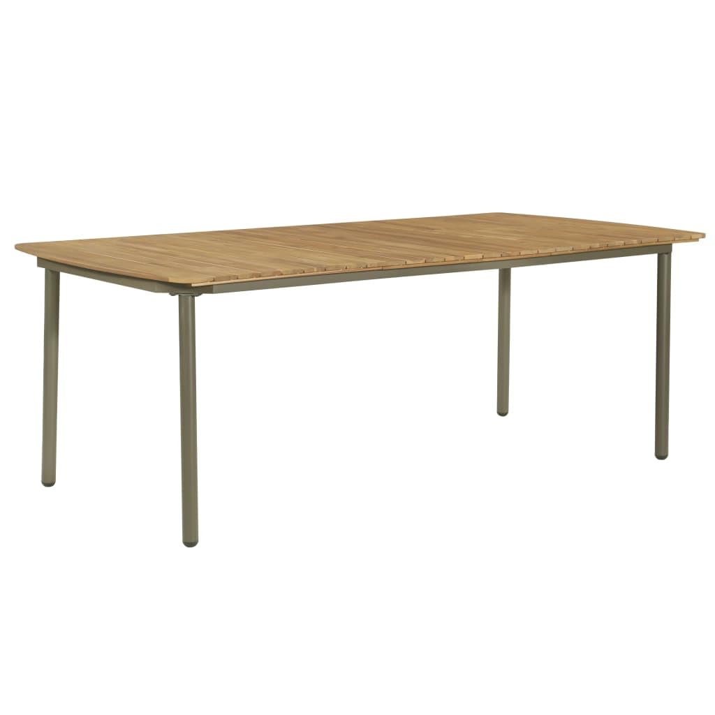 9 Piece Natural Wood and Grey Steel Outdoor Dining Set Q5165