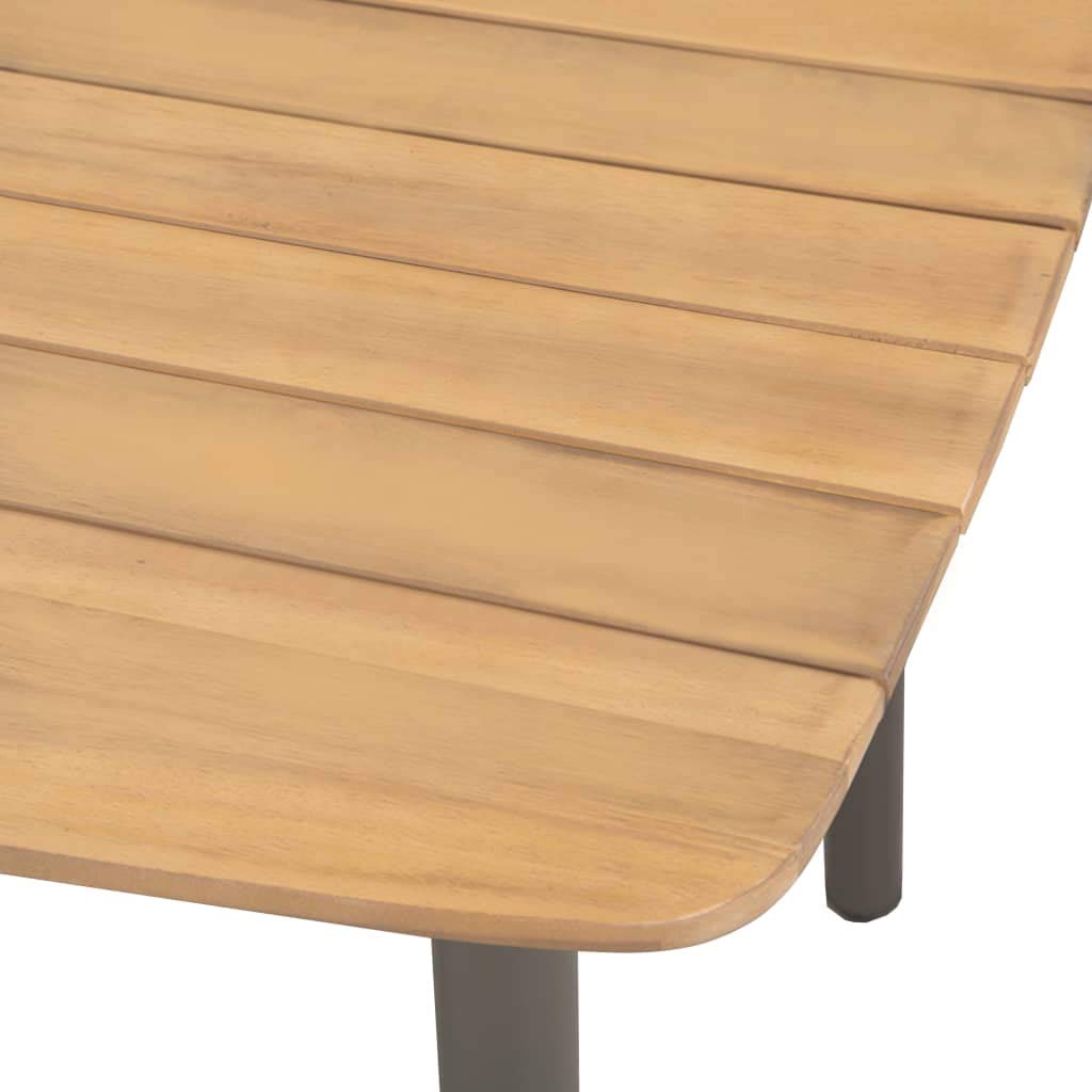 9 Piece Natural Wood and Grey Steel Outdoor Dining Set Q5165