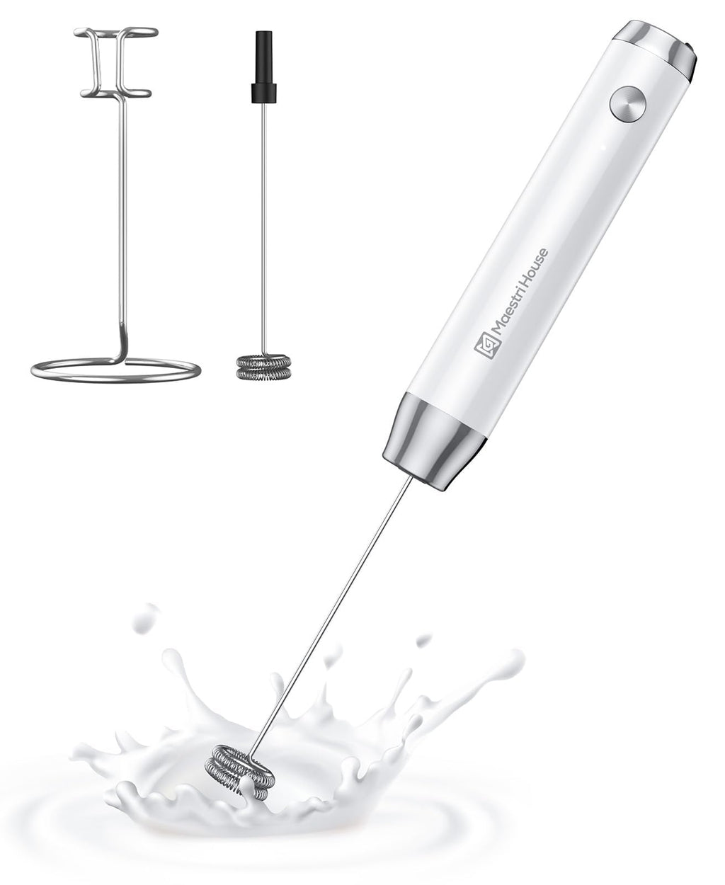 Rechargeable Milk Frother with 2 Detachable Whisks J930661