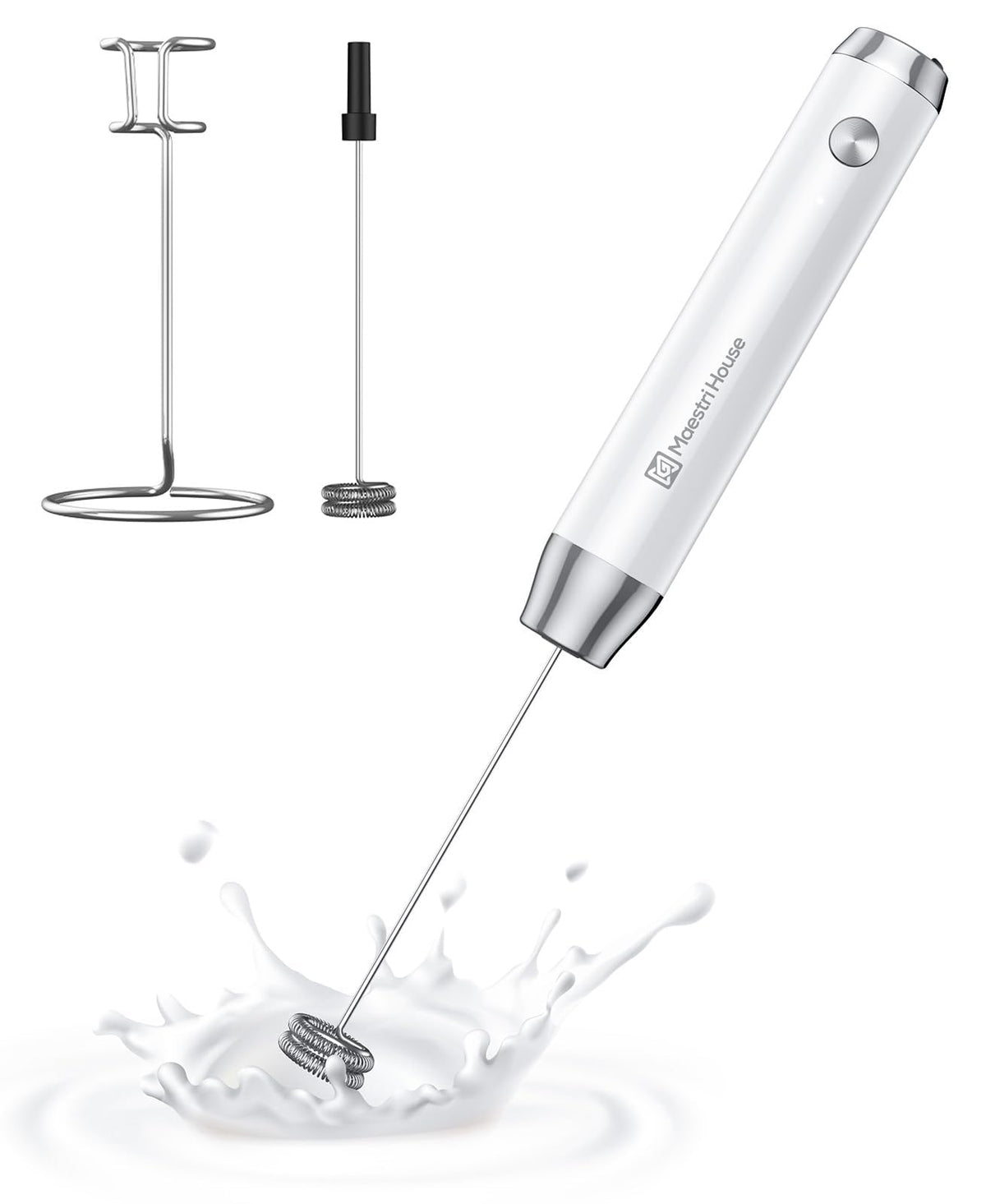 Rechargeable Milk Frother with 2 Detachable Whisks J930661