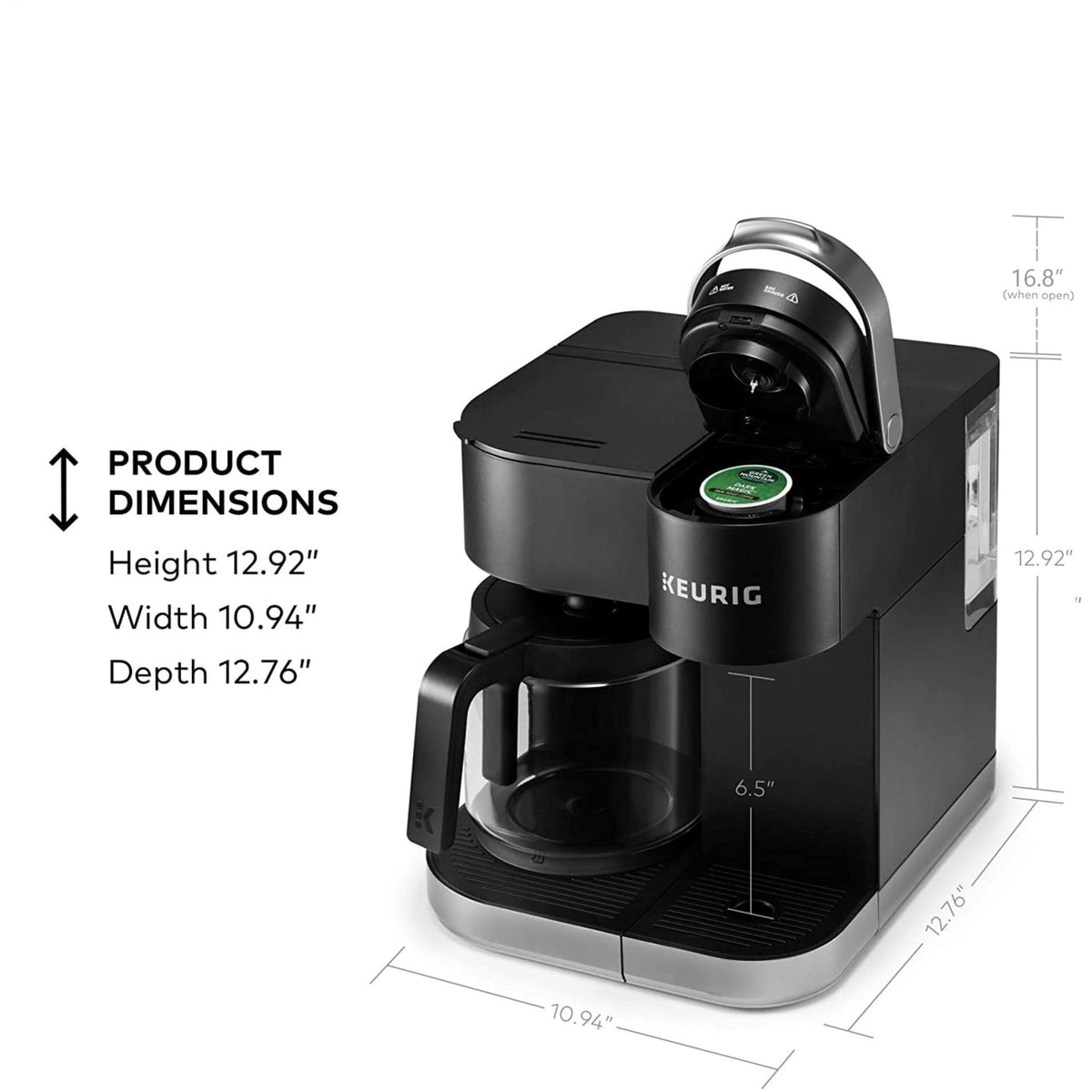 Single Serve K-Cup Pod & Carafe Coffee Maker, Black R917