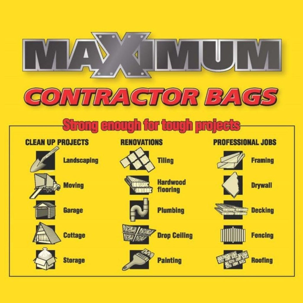 Heavy Duty 42-Gallon 3 Mil Black Garbage Bags 32 Counts O121376