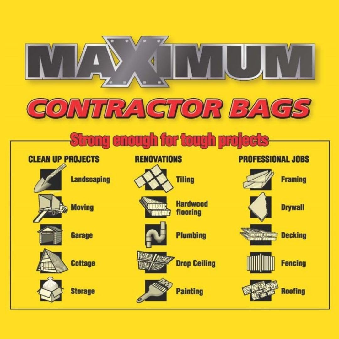 Heavy Duty 42-Gallon 3 Mil Black Garbage Bags 32 Counts O121376