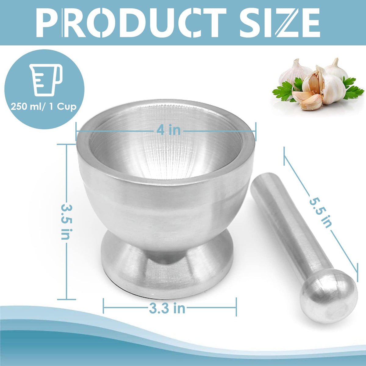 Stainless Steel Mortar and Pestle Set A4073