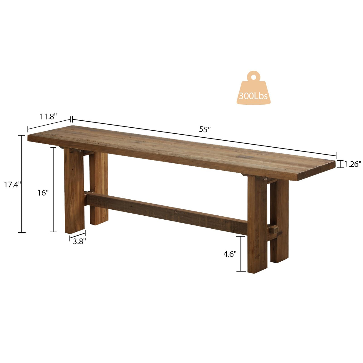 Solid Wood Bench Y501