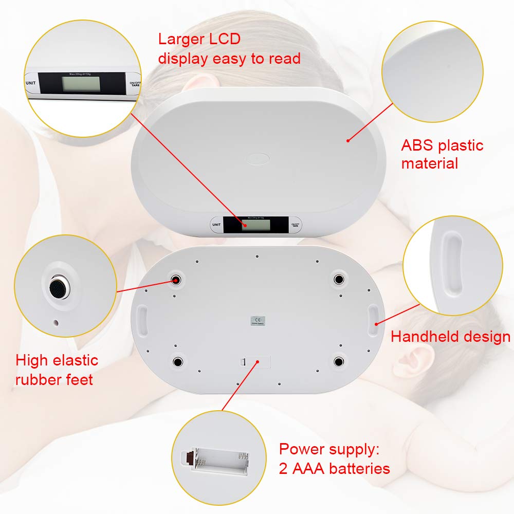 Electronic Digital Baby Scale 44LBS White V847