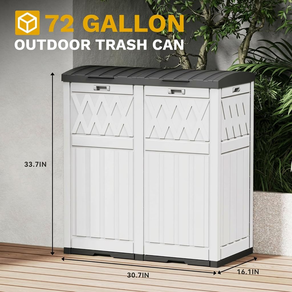 72-Gallon Dual Outdoor Trash Can E4588
