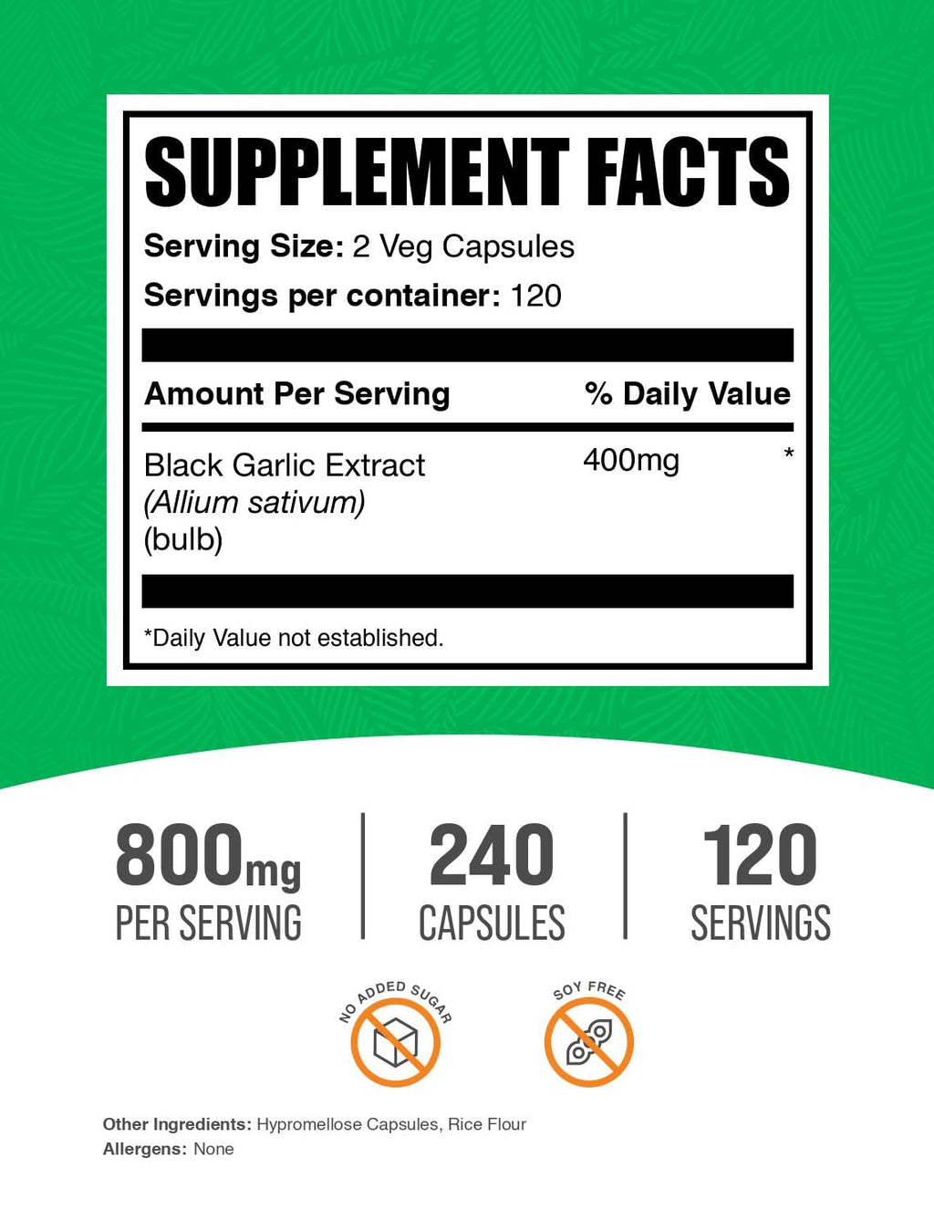 Black Garlic Extract Capsules 240 Capsules W311679