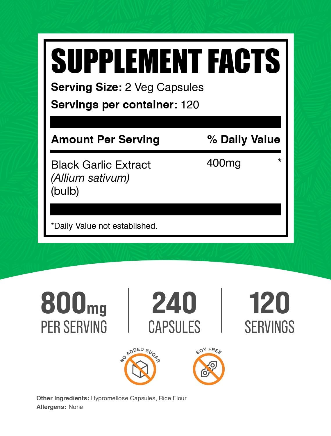Black Garlic Extract Capsules 240 Capsules W311679