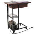 C Shaped End Table with Charging Station O8595