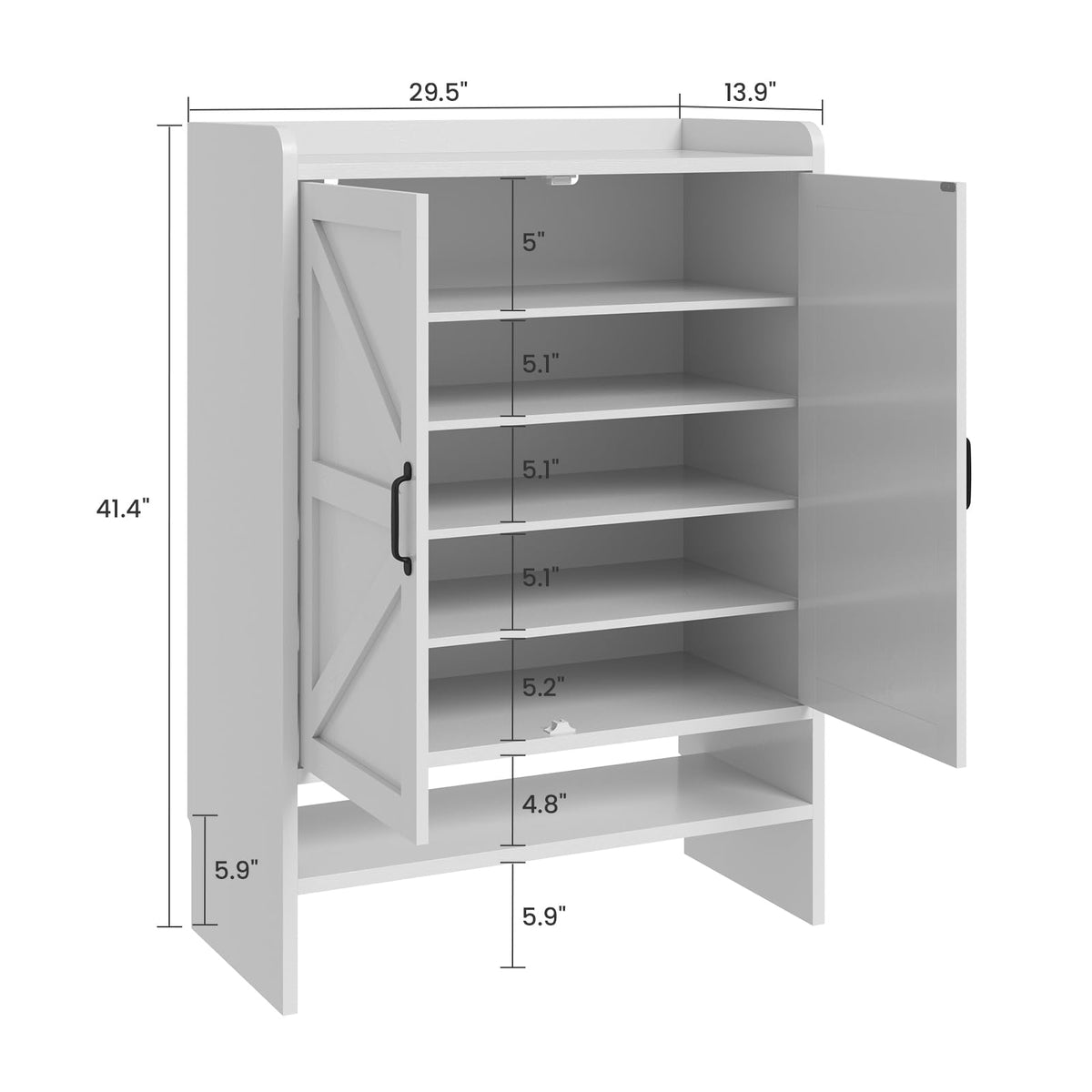 White 5-Tier Shoe Storage Cabinet T4795