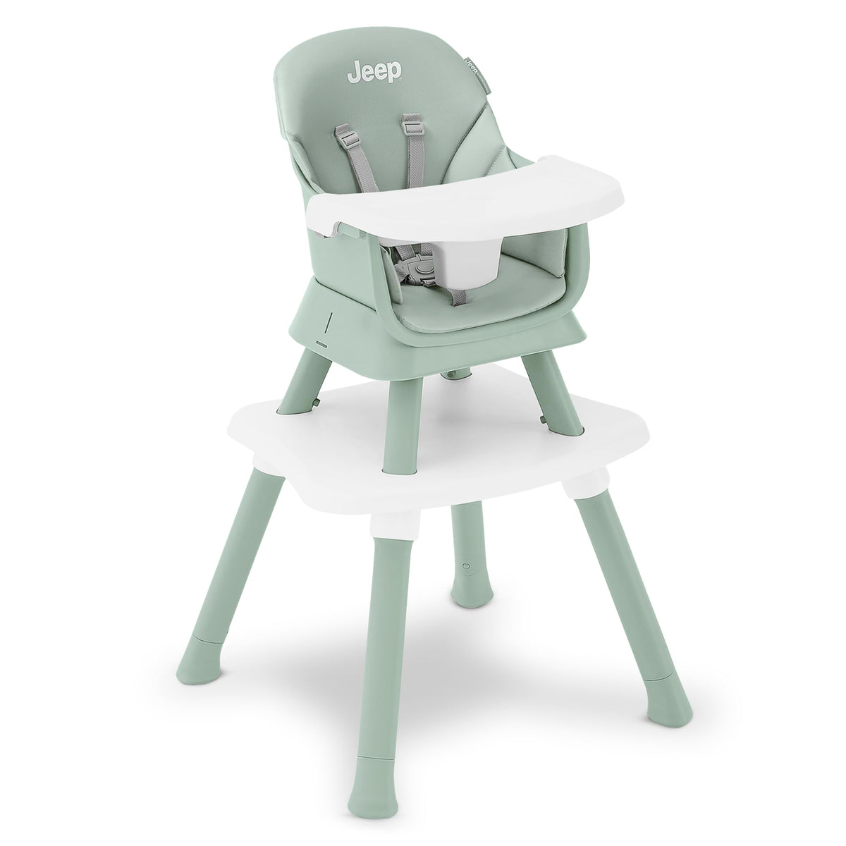 6-in-1 High Chair Converts to Stool Booster Seat Toddler Chair Activity Table and Desk and Chair Sage Green M253154