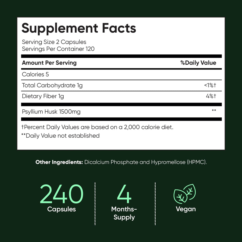 Psyllium Husk Capsules 1500mg E957871