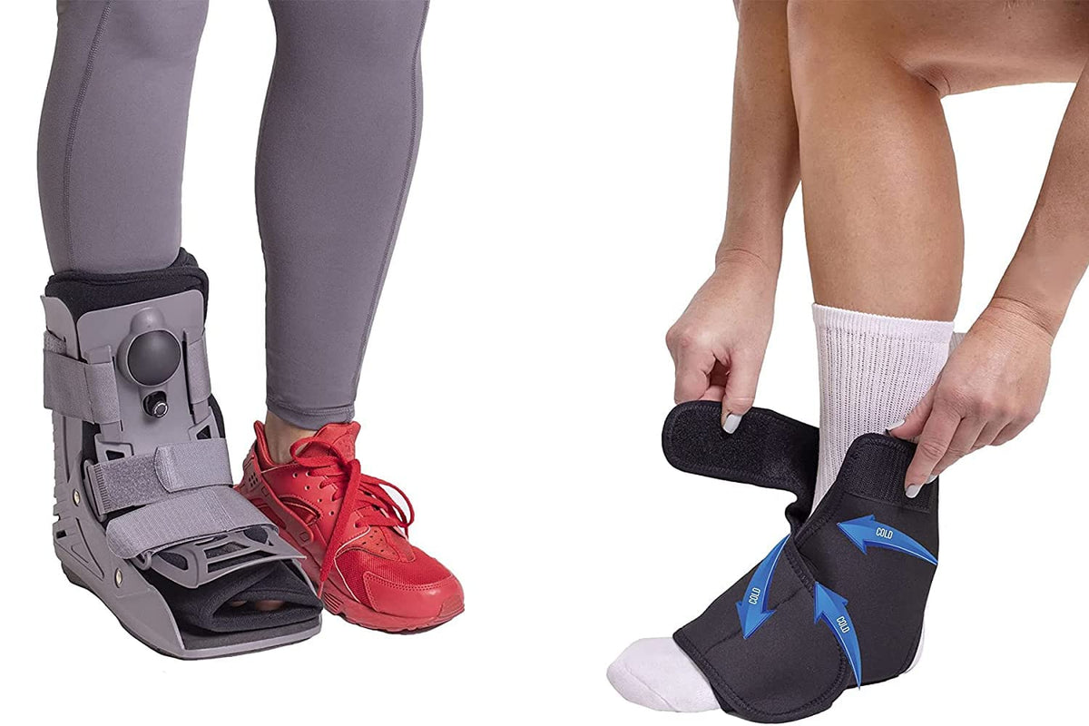 Ultra Light Short Full Shell Walking Boot + Ankle & Foot Reusable Ice Pack D7633