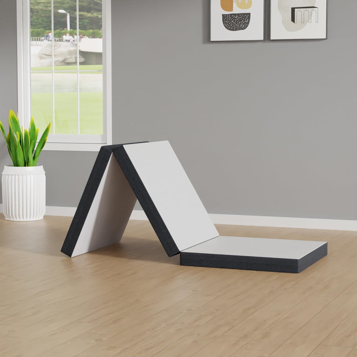 3 inch Tri Fold Memory Foam Mattress with Mesh Cover J3047