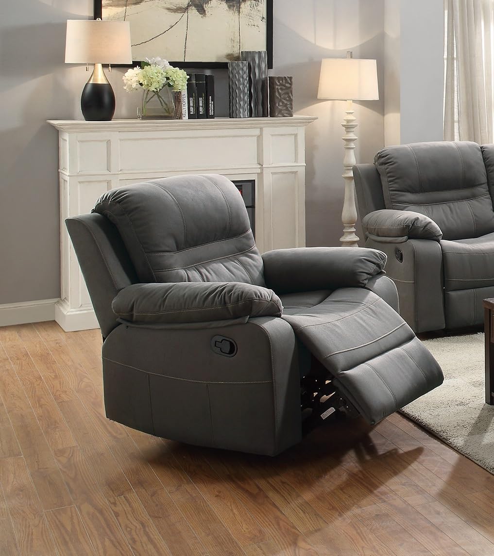 Slate Blue Breathable Leatherette Recliner Chair S4687