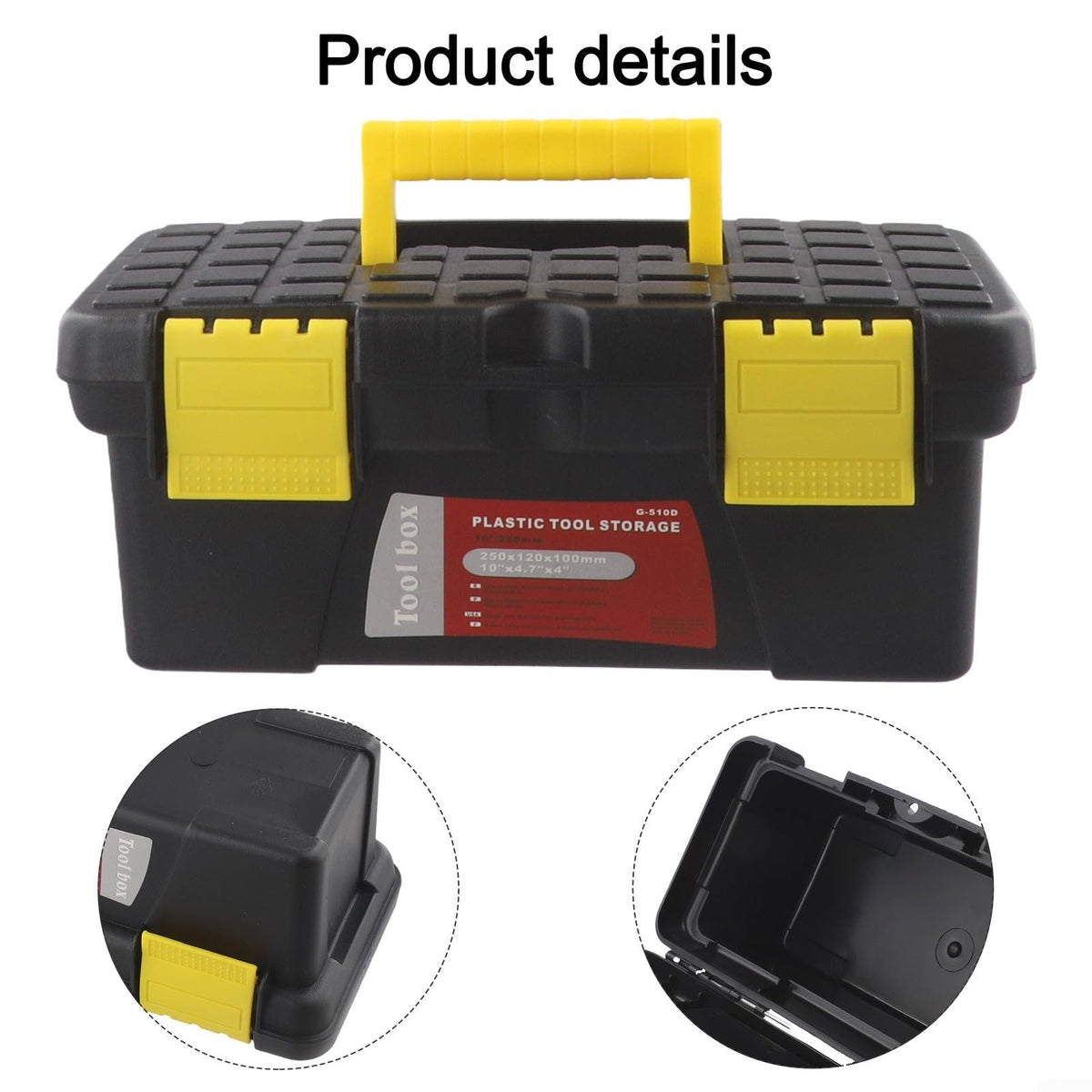 Compact Plastic Tool Box Black I8942