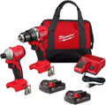 18V Compact Brushless Drill and Impact Combo Kit with 2 Battery and Charger C878