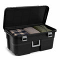 Rolling Storage Trunk with Wheels and Handle, 22 Gallon Black Bin C476