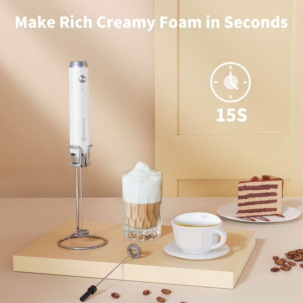 Rechargeable Milk Frother with 2 Detachable Whisks J930661