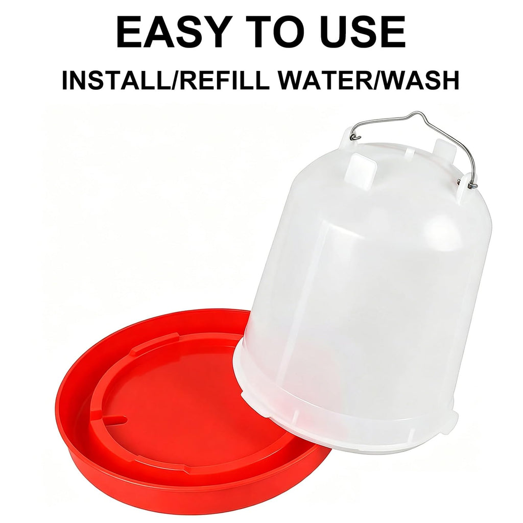 2 Pack 2 Gallon Plastic Poultry Waterer F691335