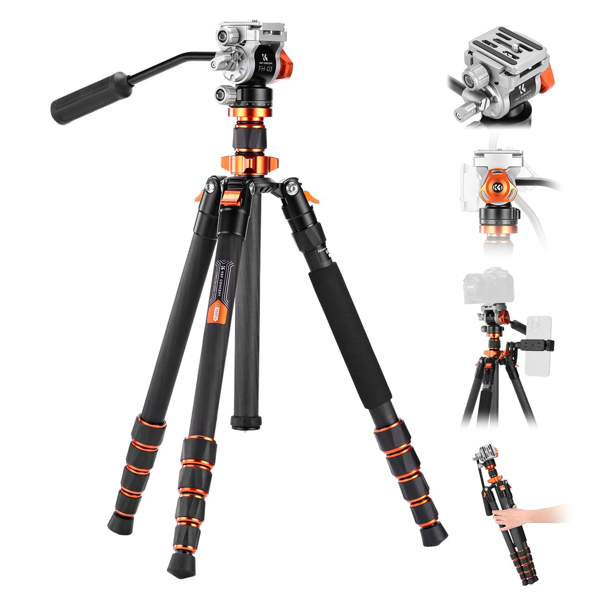 Carbon Fiber Tripod with Fluid Head F132
