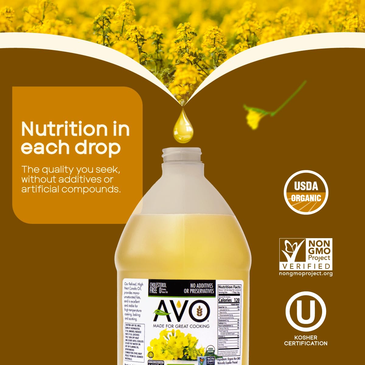 Organic Canola Oil, 64 Fl Oz J7862