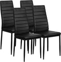 Black Faux Leather Dining Chairs Set of 4 A202