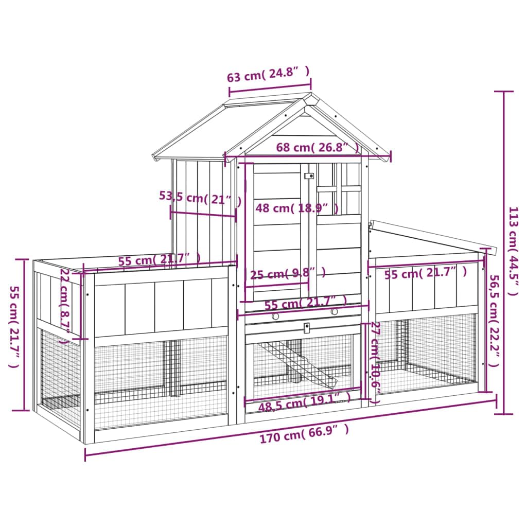 2-Tier Wooden Rabbit Hutch O33990