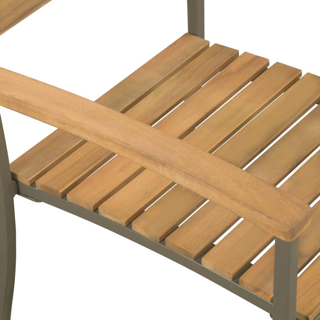 9 Piece Natural Wood and Grey Steel Outdoor Dining Set Q5165