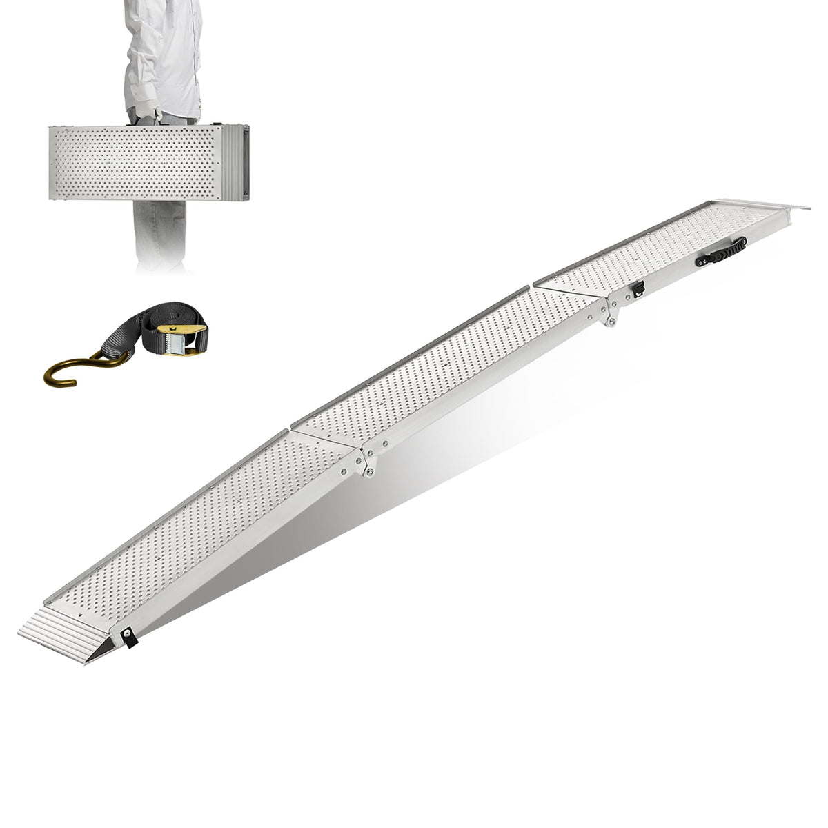 Aluminum Tri-Fold Motorcycle Ramp 600 lb Capacity W64199
