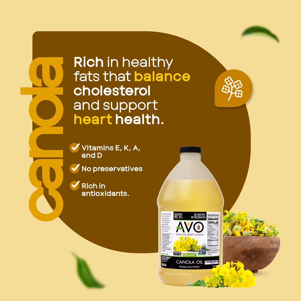 Organic Canola Oil, 64 Fl Oz J7862
