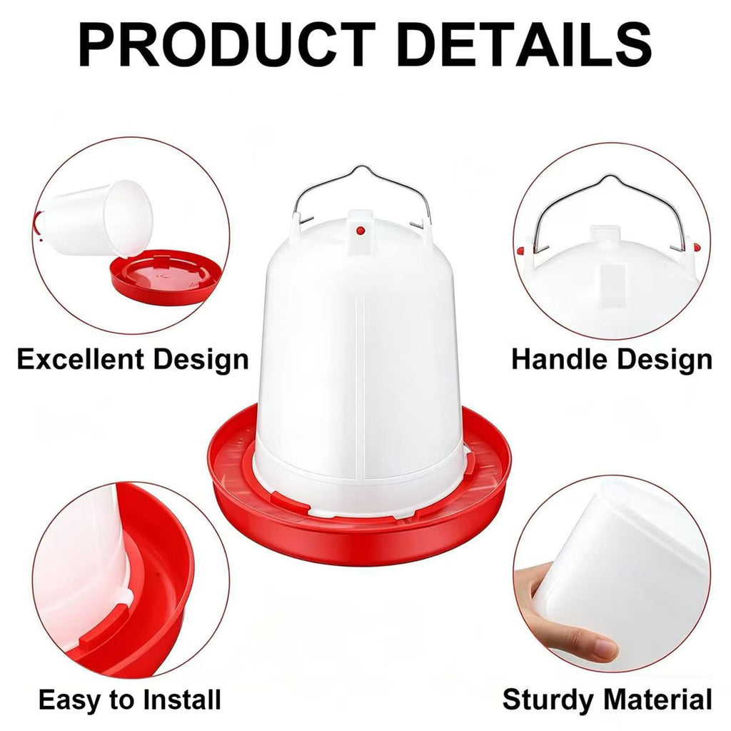 2 Pack 2 Gallon Plastic Poultry Waterer F691335