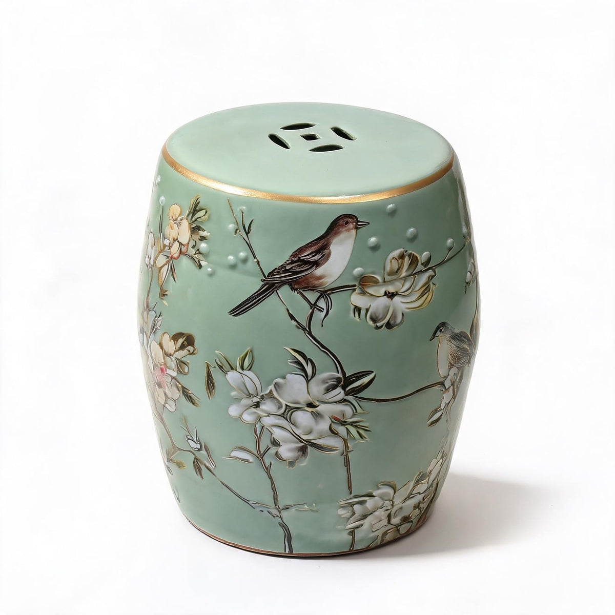 Hand-Painted Blue White Ceramic Garden Stool S5119
