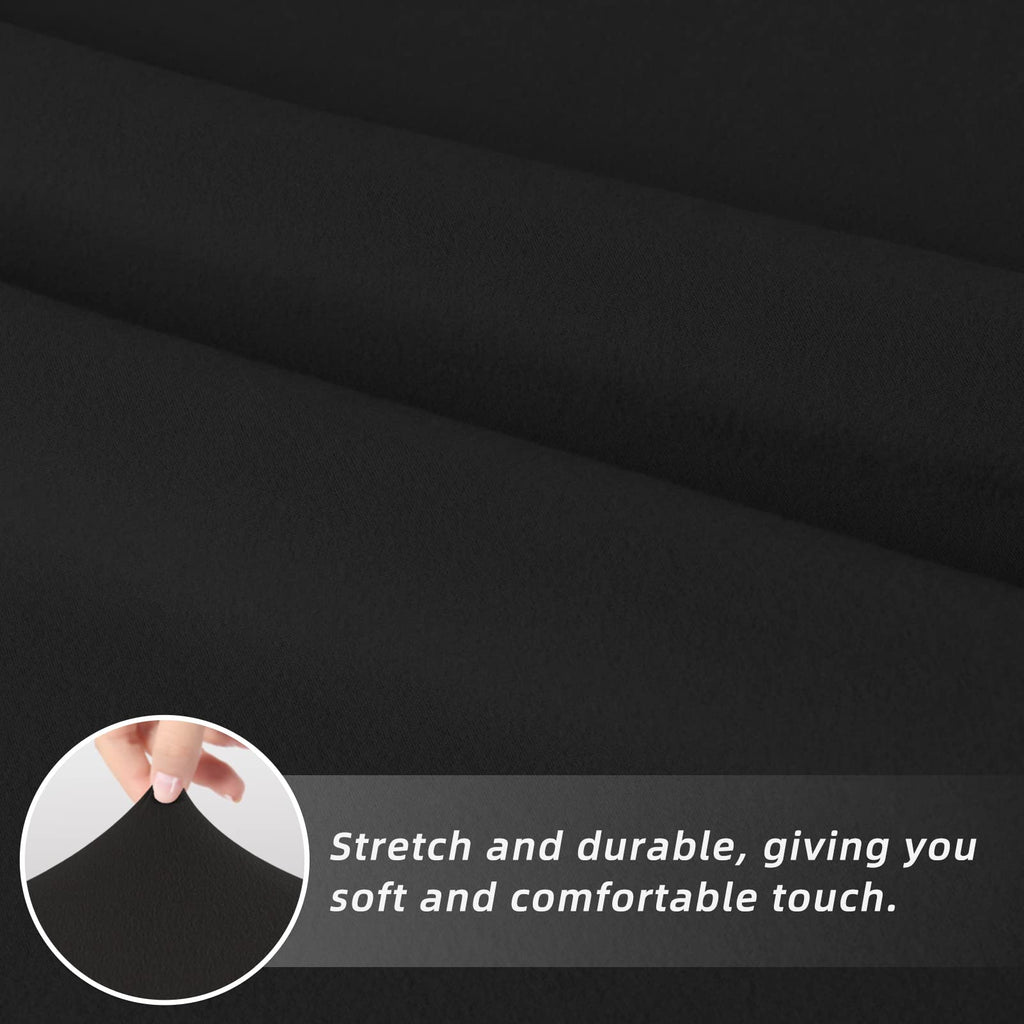 Black Stretch Dining Room Chair Slipcovers Set of 4 R707