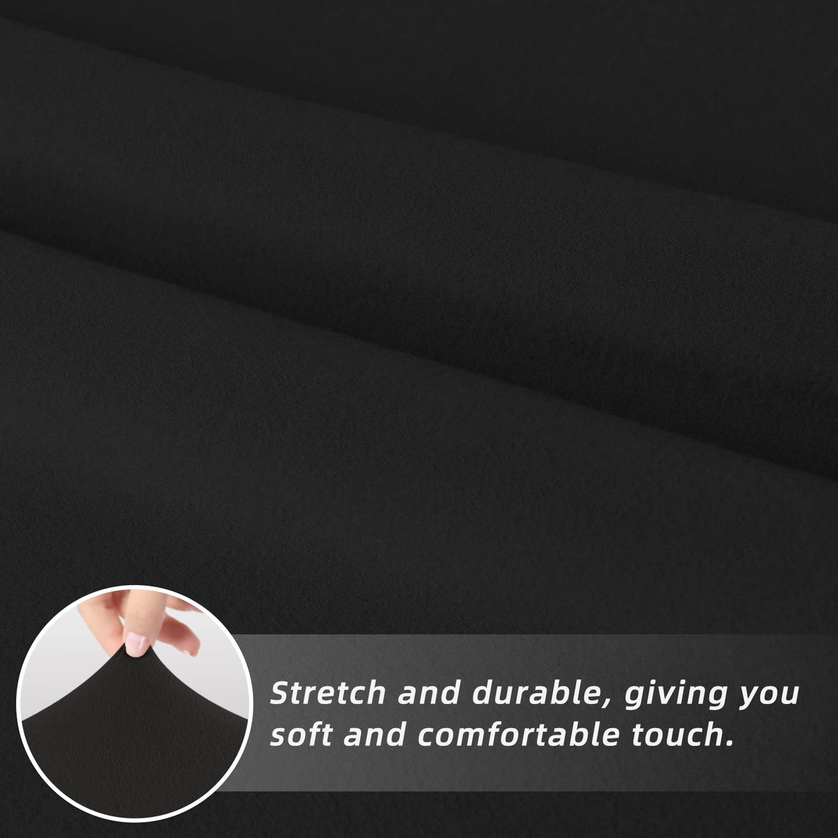 Black Stretch Dining Room Chair Slipcovers Set of 4 R707