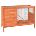Solid Pine Wood 2 Tier Rabbit Hutch with Ramp F455014
