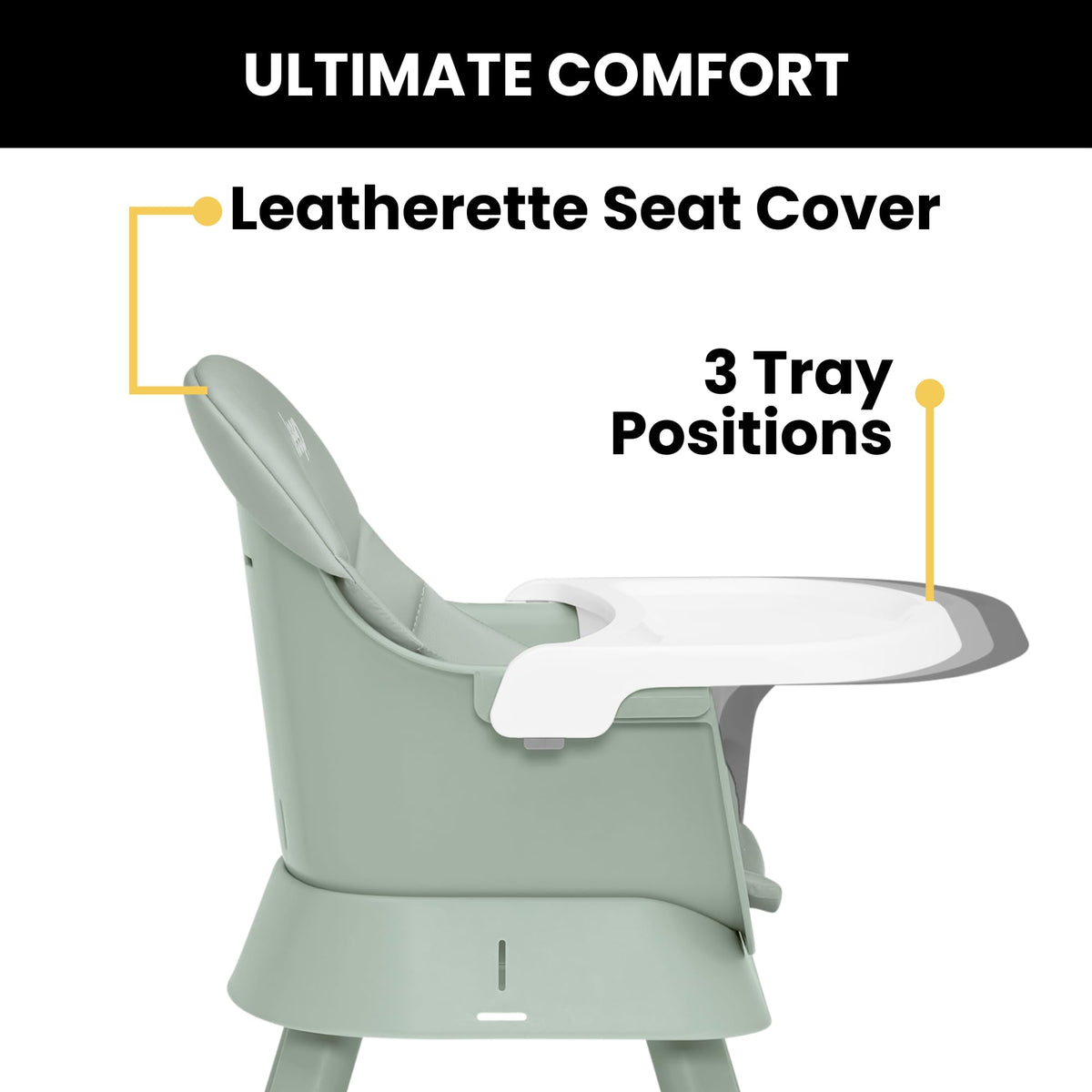 6-in-1 High Chair Converts to Stool Booster Seat Toddler Chair Activity Table and Desk and Chair Sage Green M253154