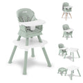 6-in-1 High Chair Converts to Stool Booster Seat Toddler Chair Activity Table and Desk and Chair Sage Green M253154
