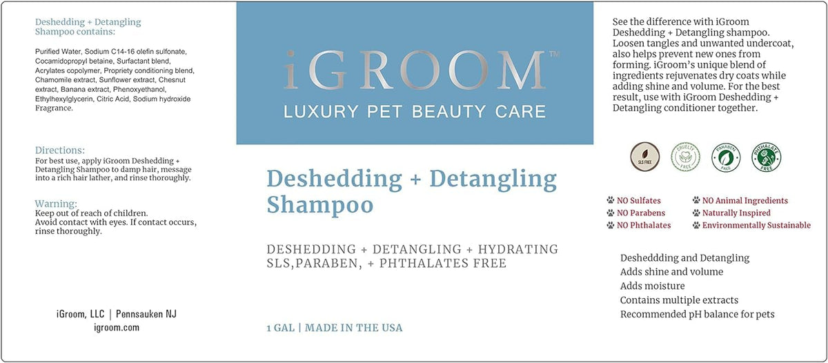 Deshedding & Detangling Dog Shampoo 1 GAL R1568