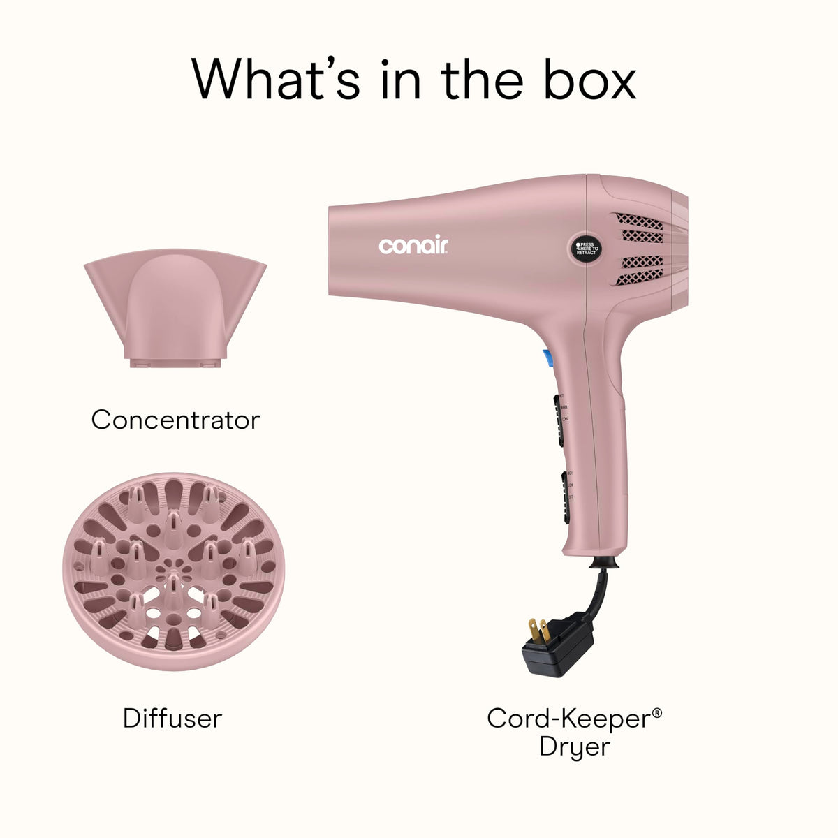 1875W Hair Dryer with Diffuser & Concentrator P51399