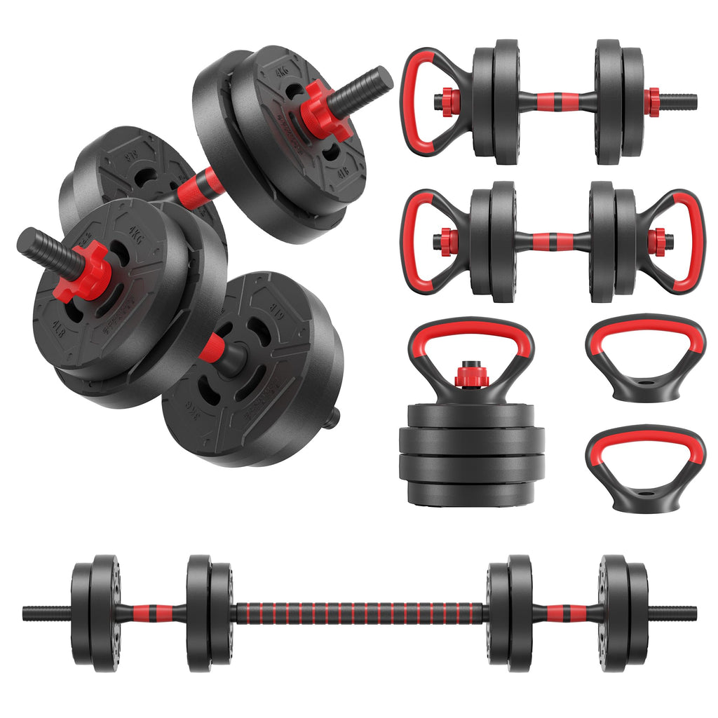 Adjustable 40/60LBS Dumbbell Barbell Kettlebell Set U7429