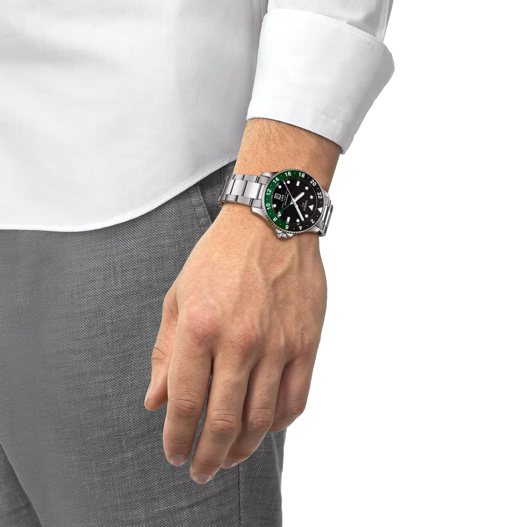 Black Dial 40mm Swiss Quartz GMT Men's Watch Y891530