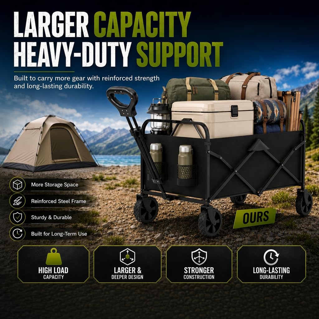 Foldable Wagon Cart with All Terrain Wheels H8261