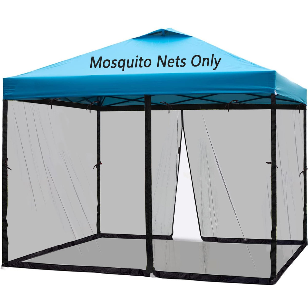 10x10 Mosquito Netting with Double Door Side Screen Black E4825