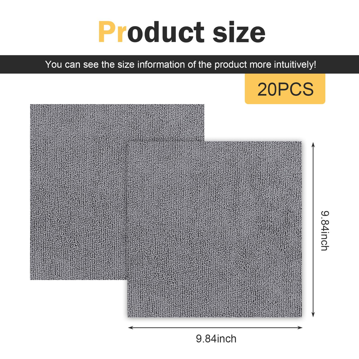 20 PCS Gray Microfiber Cleaning Cloth Roll B82879