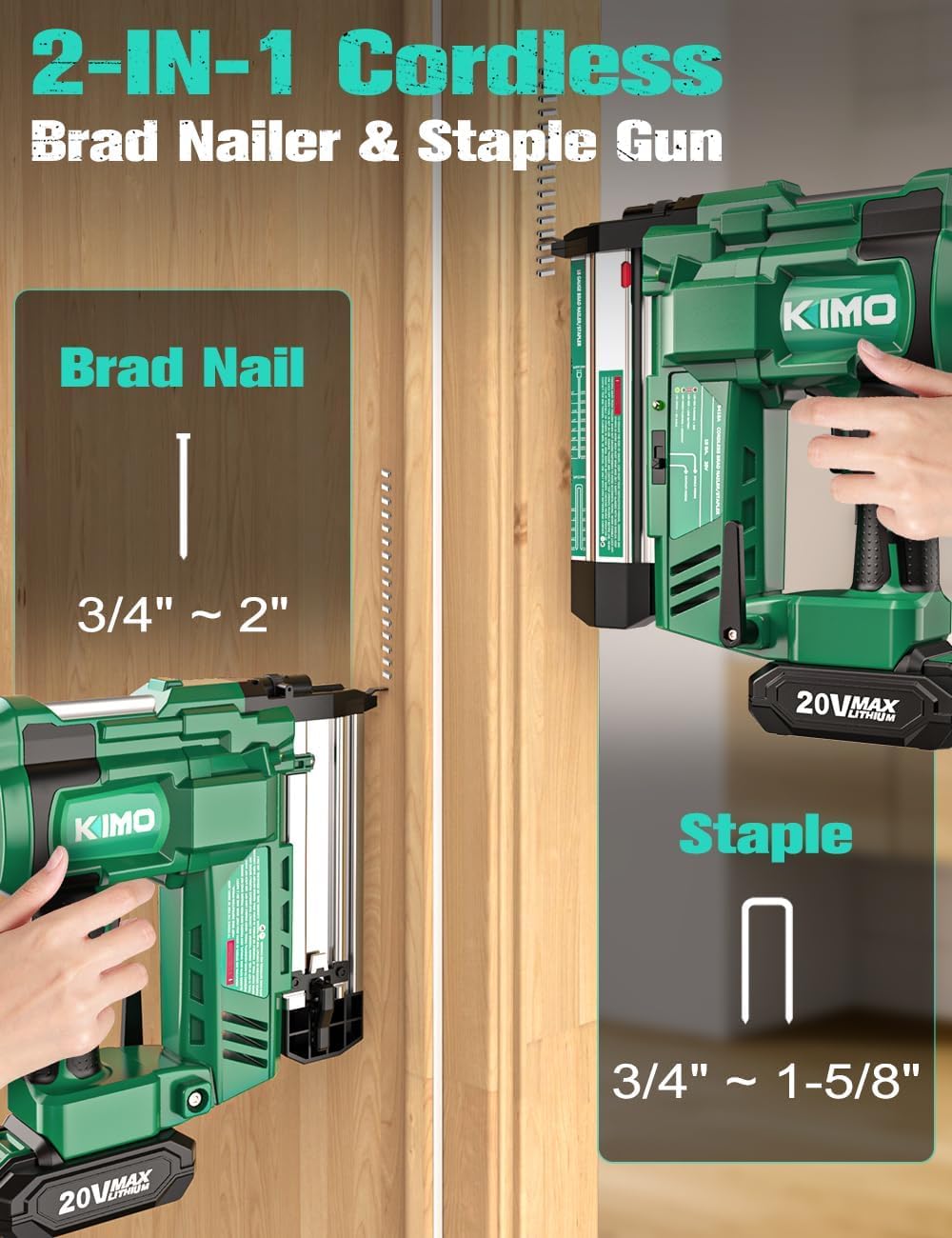 2" Cordless 18 Gauge Brad Nailer and Stapler A95989