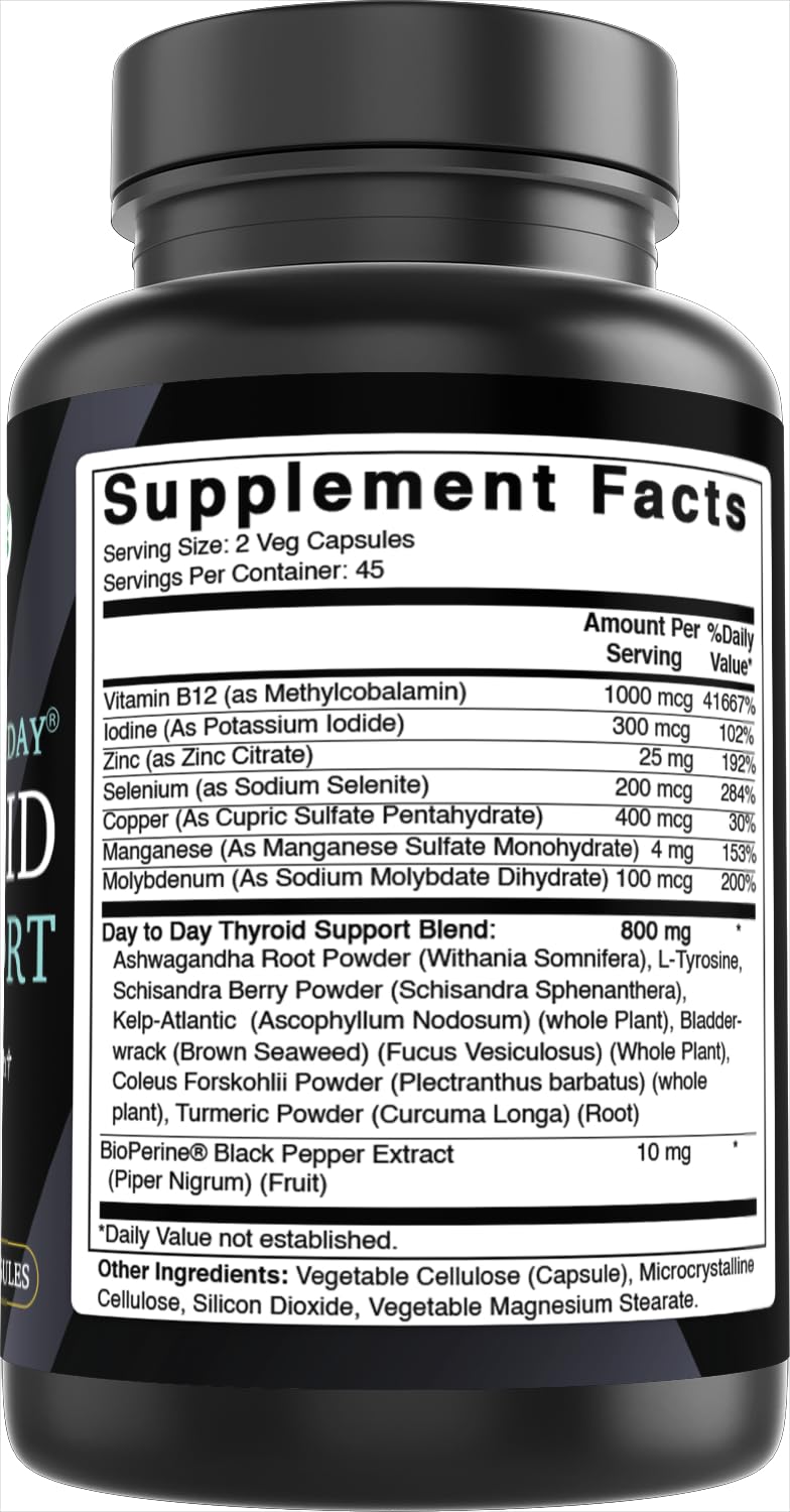 90 Vegetable Capsules Thyroid Support Supplement Y979