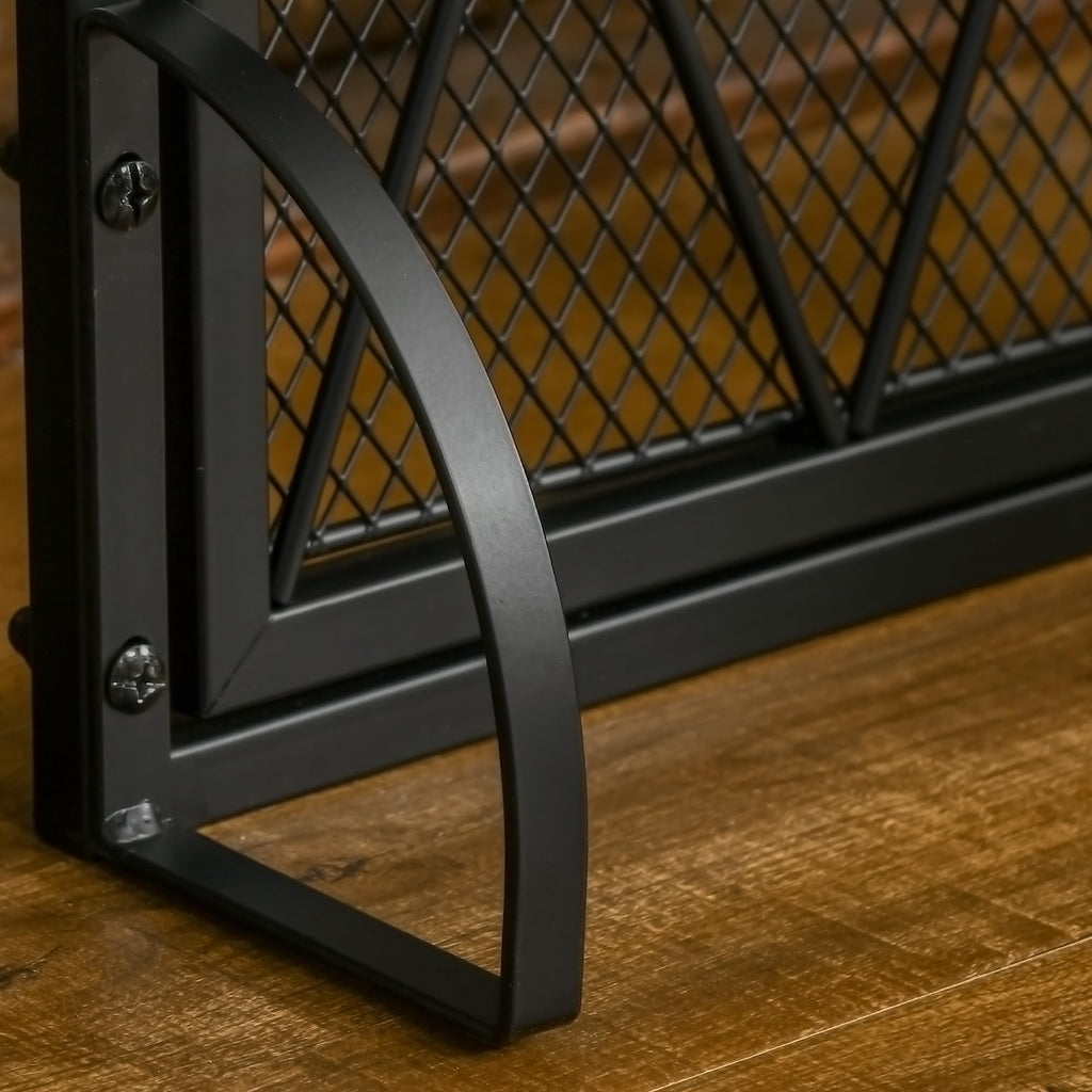 Folding Fireplace Screen Heavy Duty Black G586340