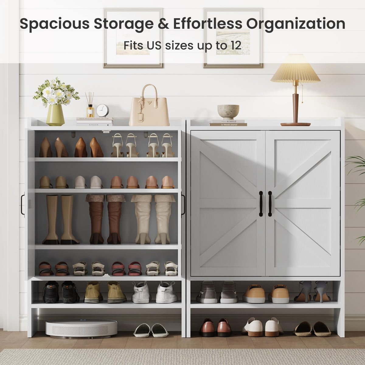White 5-Tier Shoe Storage Cabinet T4795